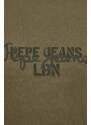 Bavlněné tričko Pepe Jeans Chris zelená barva, s potiskem