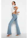 Trendyol Blue High Waist Flare Jeans