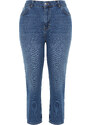 Trendyol Curve Dark Blue High Waist Mom Jeans