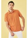 AC&Co / Altınyıldız Classics Men's Orange Slim Fit Slim Fit Polo Neck Plain Casual T-Shirt