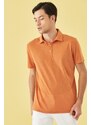 AC&Co / Altınyıldız Classics Men's Orange Slim Fit Slim Fit Polo Neck Plain Casual T-Shirt