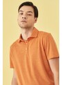 AC&Co / Altınyıldız Classics Men's Orange Slim Fit Slim Fit Polo Neck Plain Casual T-Shirt