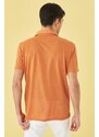 AC&Co / Altınyıldız Classics Men's Orange Slim Fit Slim Fit Polo Neck Plain Casual T-Shirt