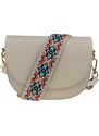 NovaKabelka.cz Kožená kabelka crossbody Ramona Beige s přídavným popruhem