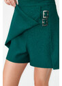 Trendyol Green Mini Short Skirt Belt Detailed Woven Jumpsuit