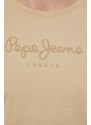 Bavlněné tričko Pepe Jeans Eggo béžová barva, s potiskem