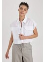 DEFACTO Oversize Fit Pocket Crop Short Sleeve Shirt
