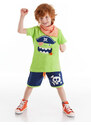 Denokids 3d Green Pirate Kids T-shirt Shorts Bandana Set