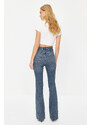 Trendyol Blue High Waist Flare Jeans