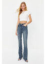 Trendyol Blue High Waist Flare Jeans