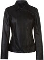 Firetrap Blackseal Embroidered Leather Jacket