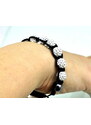 Camerazar Náramek Shamballa s 10mm kubickými zirkony, nastavitelná délka 16-28 cm, bez niklu