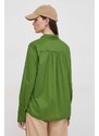Bavlněná košile United Colors of Benetton zelená barva, regular, s klasickým límcem