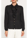 Trendyol Black Detachable Bow Woven Shirt