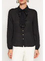 Trendyol Black Detachable Bow Woven Shirt