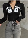 BİKELİFE Rock More Zipper High Neck Slim/Fitted Elastic Knitted Bodysuit