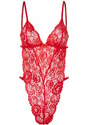 Trendyol Red Lace Snap Knitted Body