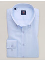 Willsoor Pánská košile extra slim fit světle modrá s límečkem na knoflíčky 16181