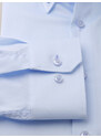 Willsoor Pánská košile extra slim fit světle modrá s límečkem na knoflíčky 16181
