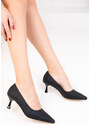 Soho Black Matte Women's Classic Heeled Shoes 18736