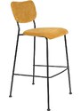 Žlutá manšestrová barová židle ZUIVER BENSON 75,5 cm
