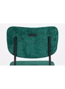 Zelená manšestrová barová židle ZUIVER BENSON 64,5 cm