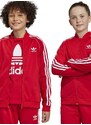 Dětská mikina adidas Originals červená barva, s aplikací