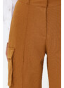 Trendyol Brown Cargo Straight/Straight Fit Woven Double Pocket Woven Trousers