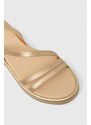 Kožené sandály Tommy Hilfiger TH STRAP GOLD PLATFORM dámské, zlatá barva, na platformě, FW0FW07729