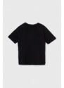 Dětské bavlněné tričko Emporio Armani tmavomodrá barva, s potiskem