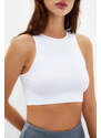 Trendyol Fuchsia-White 2-Piece Seamless/Seamless Light Support/Shaping Knitted Sports Bra