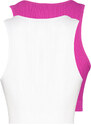 Trendyol Fuchsia-White 2-Piece Seamless/Seamless Light Support/Shaping Knitted Sports Bra