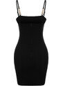 Trendyol Black Fitted Elegant Evening Dress with Knitted Accessories