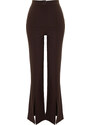 Trendyol Brown Flare Slit Detail Woven Trousers