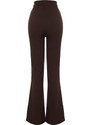 Trendyol Brown Flare Slit Detail Woven Trousers
