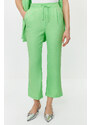 Trendyol Green Tie Linen Look Kimono-Pants Woven Suit