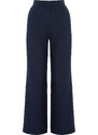 Trendyol Navy Blue Straight / Straight Cut Woven Trousers with Elastic Waist