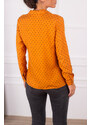 armonika Women's Orange Patterned Long Sleeve Shirt