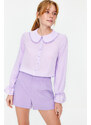 Trendyol Lilac Collar Detailed Ruffled Woven Shirt