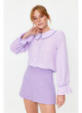 Trendyol Lilac Collar Detailed Ruffled Woven Shirt