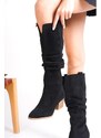 Capone Outfitters Women's Above Knee Pointed Toe Heeled Boots