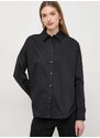 Košile Guess NICLA dámská, černá barva, relaxed, s klasickým límcem, W4RH51 WD2M1