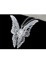 Camerazar 3D Motýlový přívěsek na náhrdelník, stříbrný, šperkařský kov, 4x4 cm