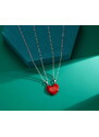Camerazar Dvoudílný magnetický náhrdelník srdce pro páry, stříbrná barva, délka 50+5 cm, slitina kovů