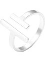 Camerazar Nastavitelný prsten z chirurgické oceli 316L, stříbrný, minimalistický design, univerzální velikost