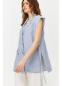 Trendyol Blue Regular Buttoned Extra Wide Fit Oversize Woven Vest