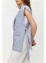 Trendyol Blue Regular Buttoned Extra Wide Fit Oversize Woven Vest