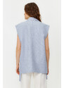 Trendyol Blue Regular Buttoned Extra Wide Fit Oversize Woven Vest