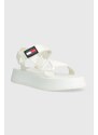 Sandály Tommy Jeans TJW EVA SANDAL dámské, béžová barva, na platformě, EN0EN02466