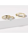 Překřížený snubní prsten s diamanty ve zlatě KLENOTA R0928203